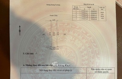 Chào bán lô đất cặp đường  180m2 đường 10m5 Dương Tự Minh, Phước Mỹ, Sơn Trà
Diện tích đất: 180m2